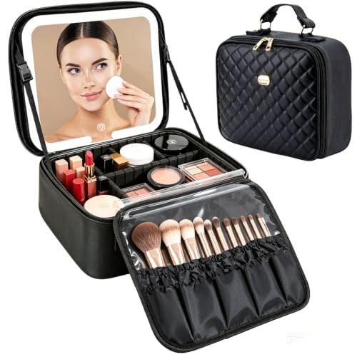 Trousse Maquillage avec miroir à LED