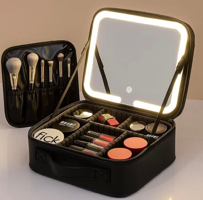 Trousse Maquillage avec miroir à LED