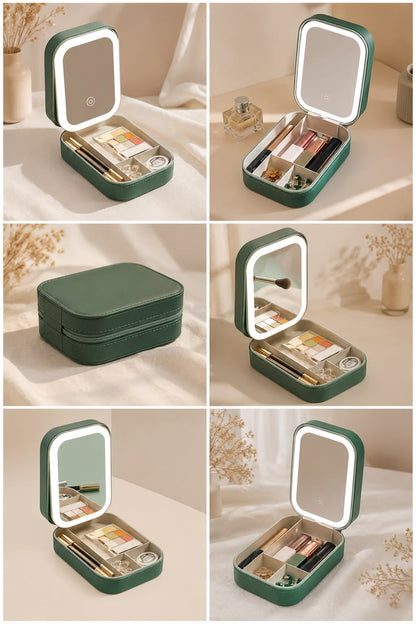 Beauty case| Miroir LED & Organisateur de Maquillage ( PM)
