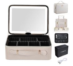 Trousse à maquillage avec miroir LED