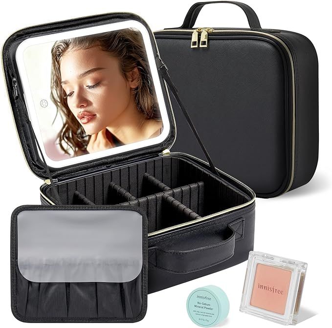 Trousse à maquillage avec miroir LED