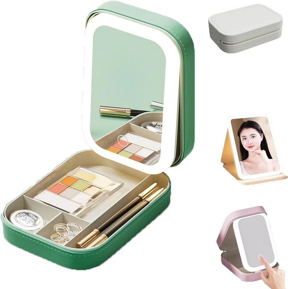 Mini trousse à maquillage avec miroir LED