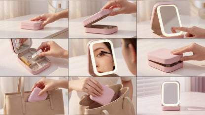 Beauty case| Miroir LED & Organisateur de Maquillage ( PM)