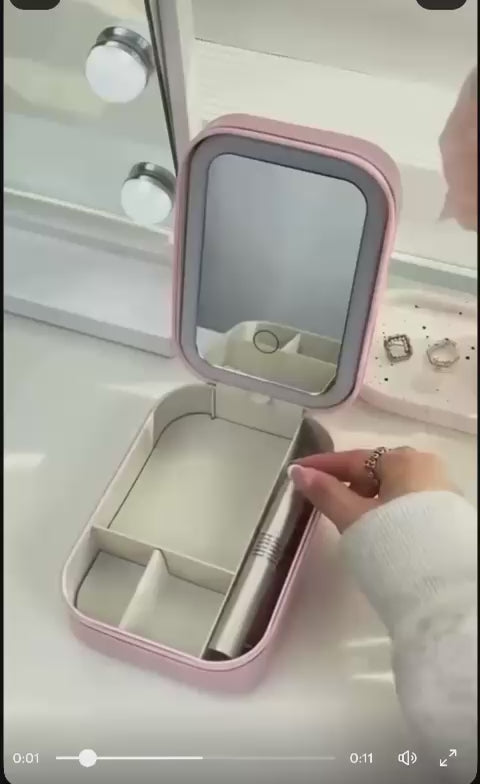 Mini trousse à maquillage avec miroir LED